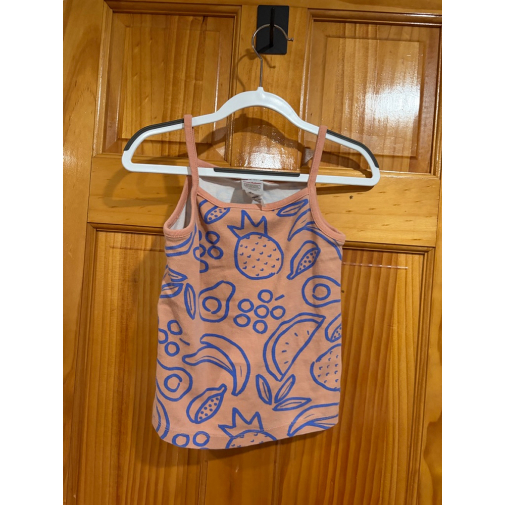 Hanna Andersson Kids Organic Cotton Fruit Print Tank Top Peach Blue Size 6–7